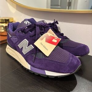 New Balance Purple Suede & Mesh Athletic Sneakers